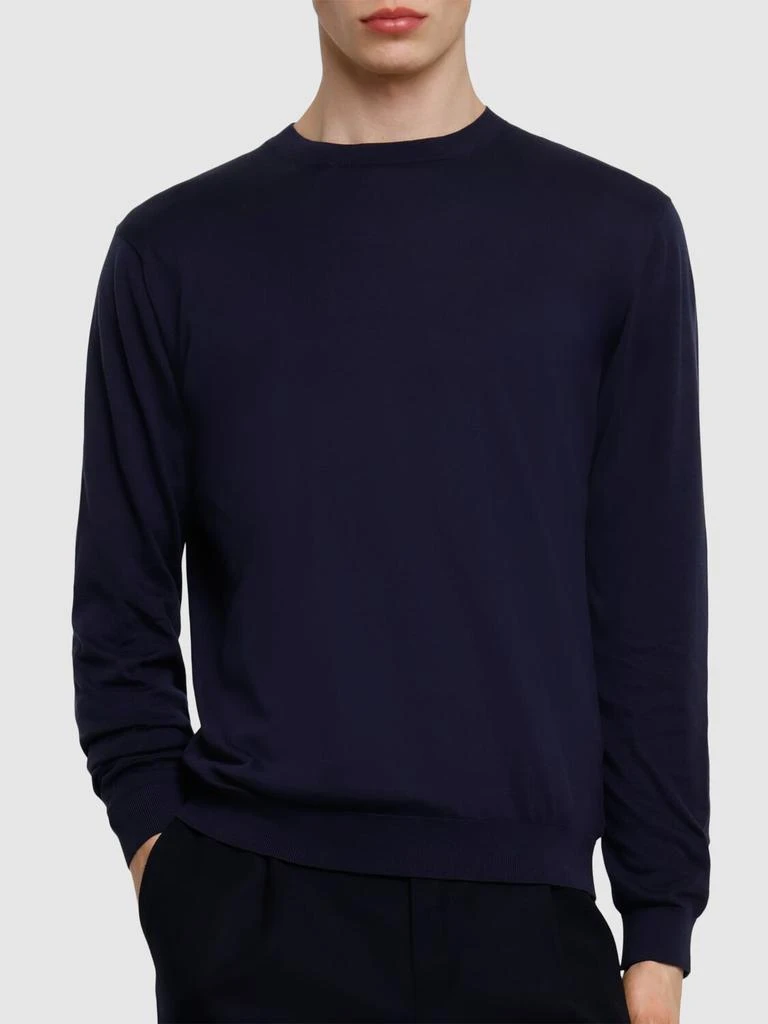 LARDINI Knit Cotton Crewneck Sweater 2