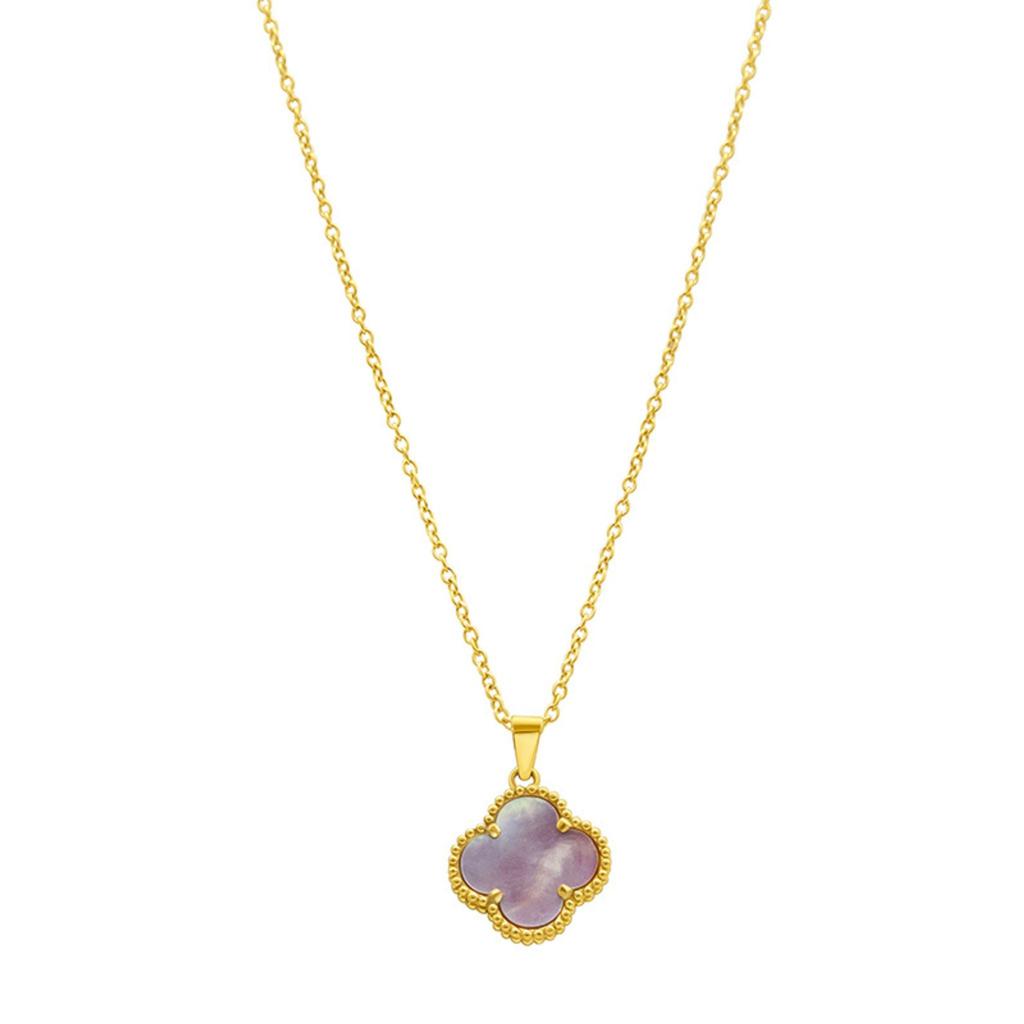 ADORNIA Pink Quatrefoil Necklace gold