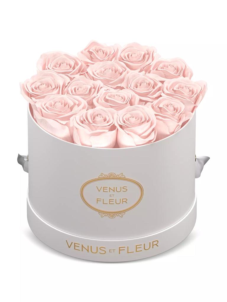 Venus ET Fleur Classic Small Round Box with Pure White Roses