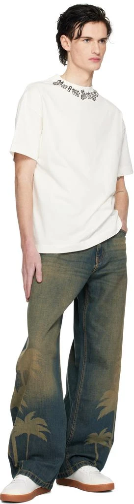 Palm Angels White Flame Logo T-Shirt 4