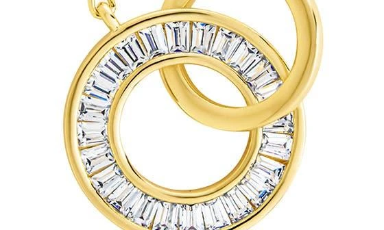 Sterling Forever Emmeline Cubic Zirconia 
Polished Interlock Necklace 4