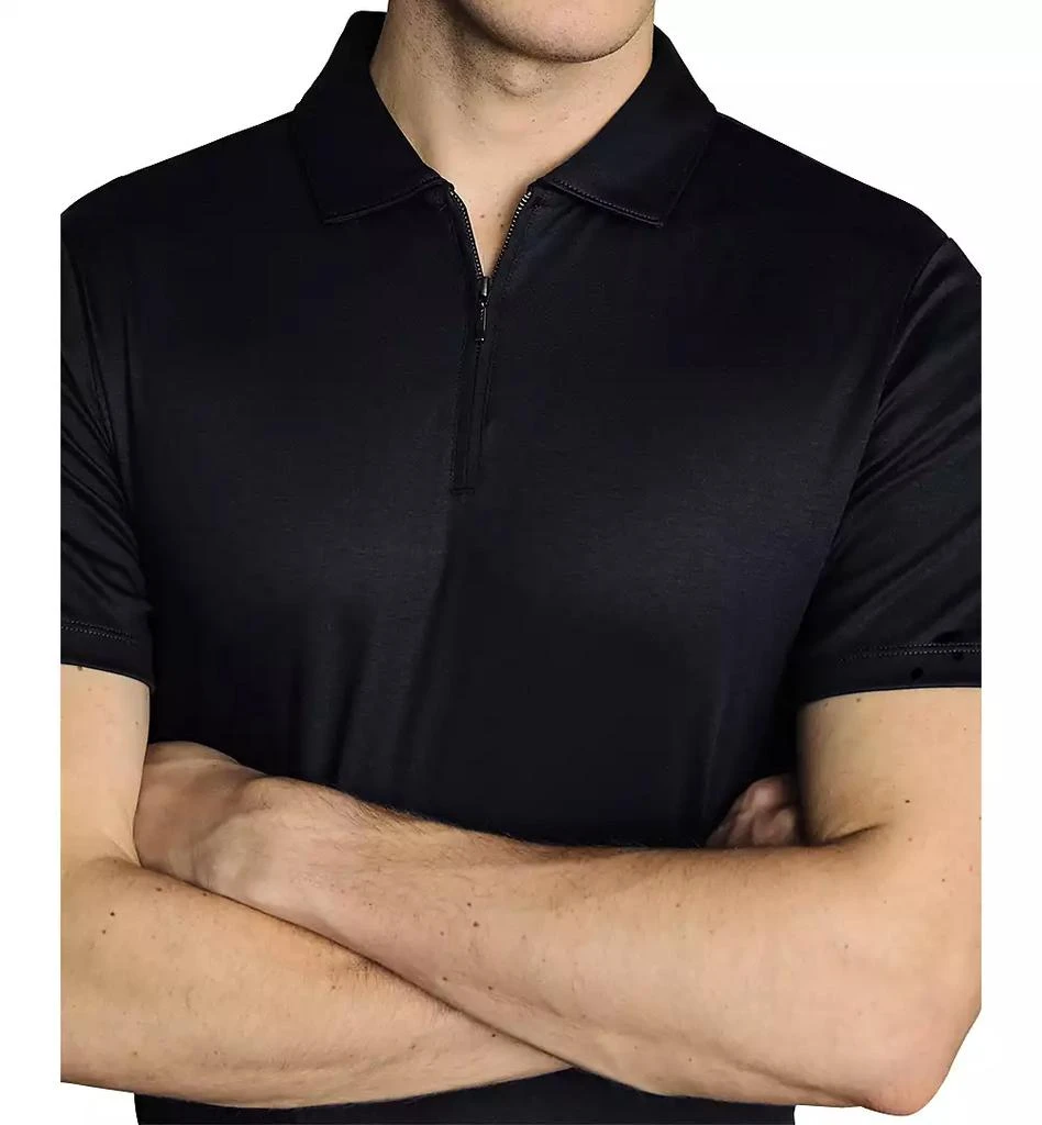 Charles Tyrwhitt Men's Mercerized Cotton Short Sleeve Zipper Polo Shirt 2