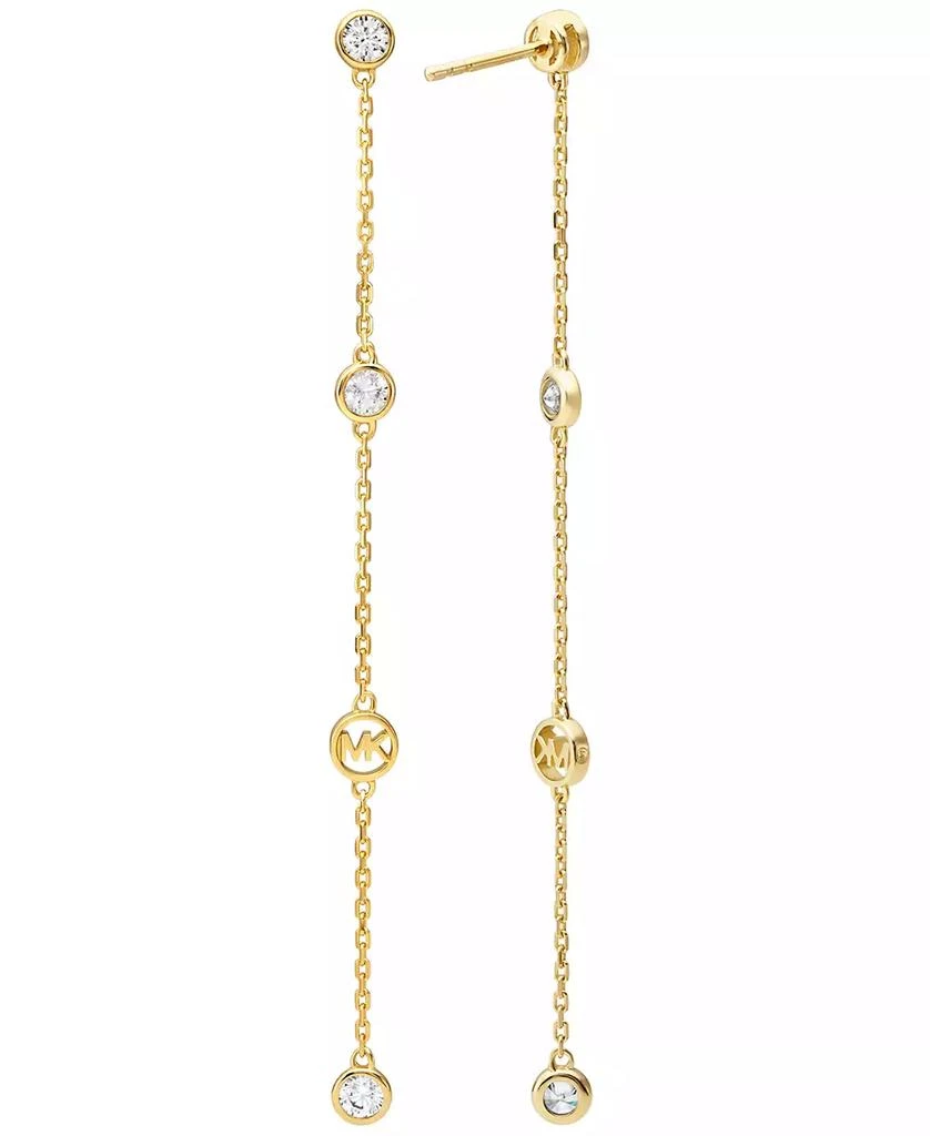 Michael Kors Gold-Tone Sterling Silver Linear Drop Earrings 2