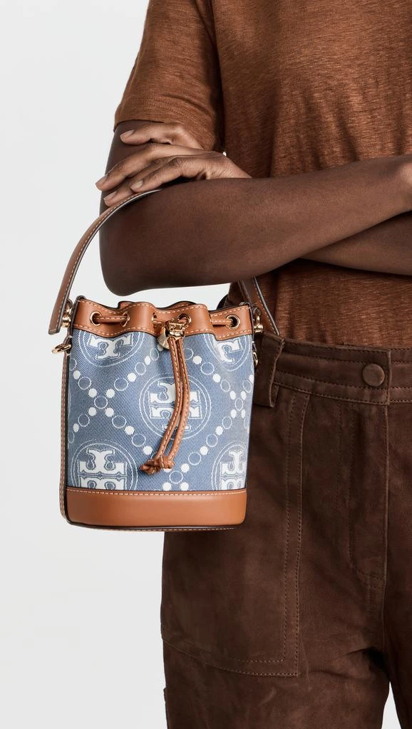 Tory Burch T Monogram Denim Mini Bucket Bag 2