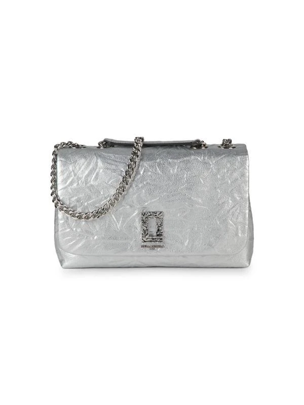 Karl Lagerfeld Paris Lafayette Cinkle Leather Shoulder Bag 1