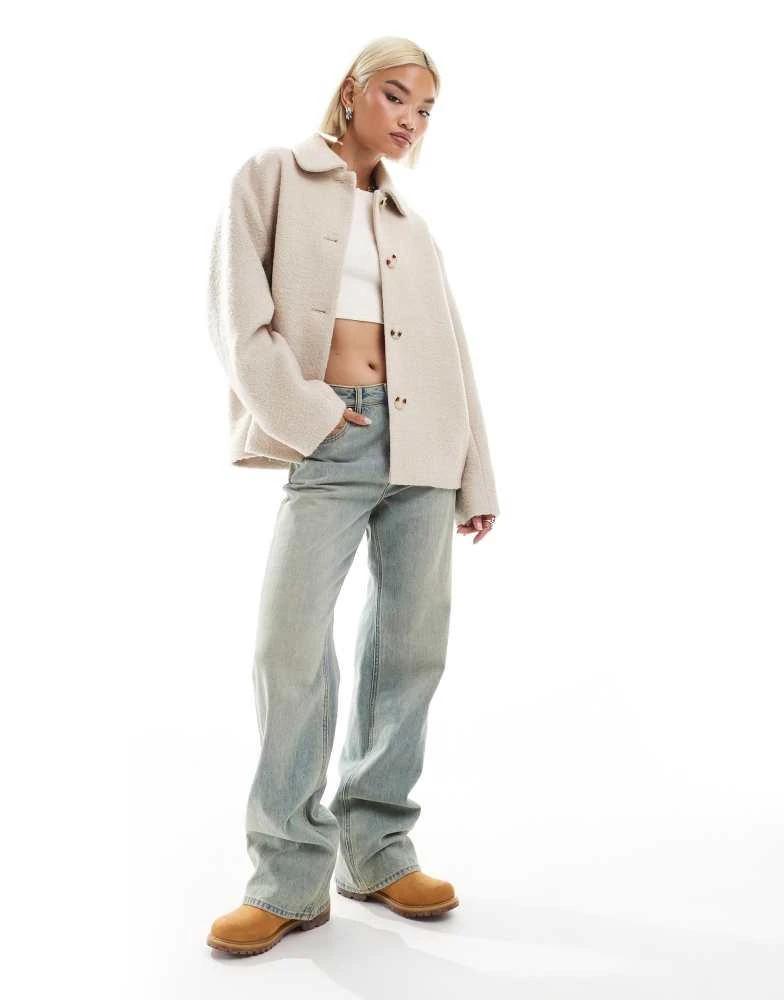 Monki Monki coat in light beige 2