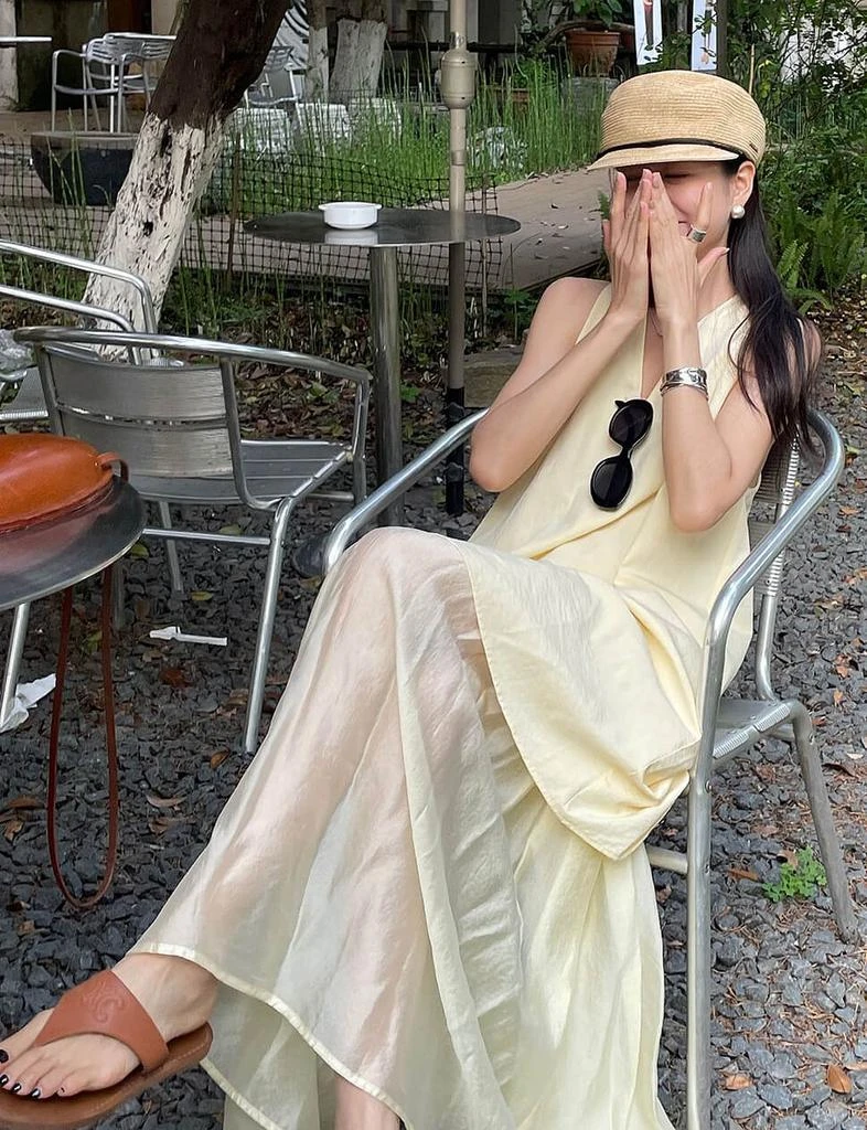Pixie Market Dakota Layered Dress in Pale Yellow 9