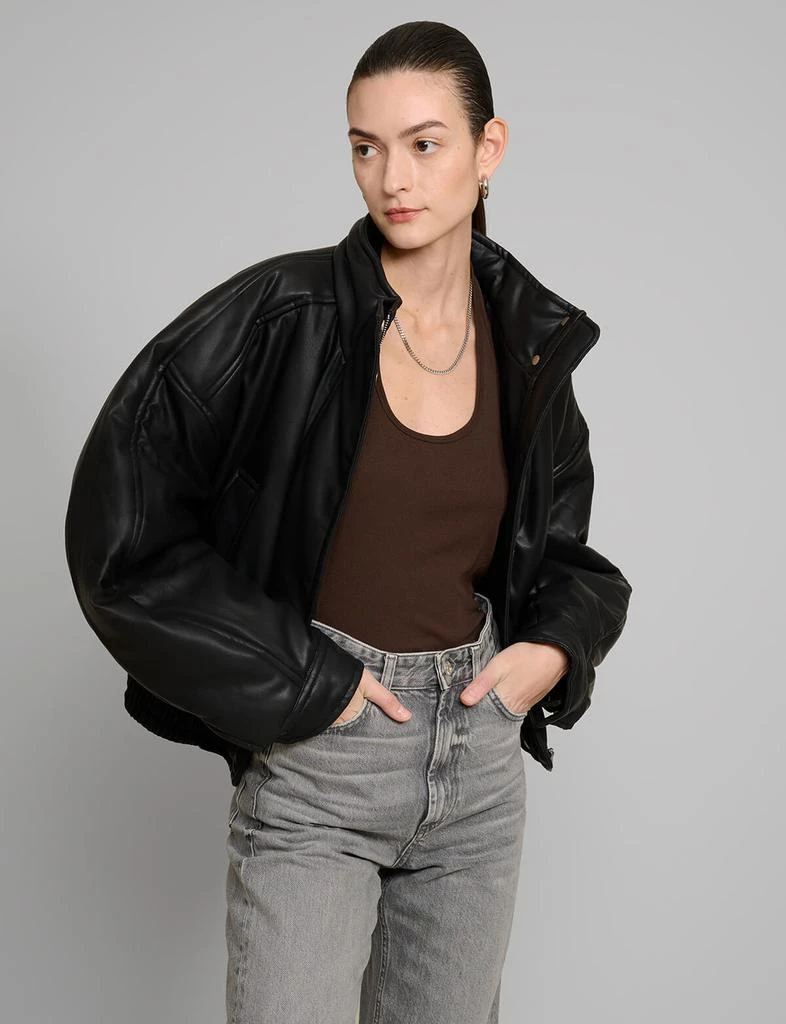 Pixie Market Crop Leather Bomber Jacket 9