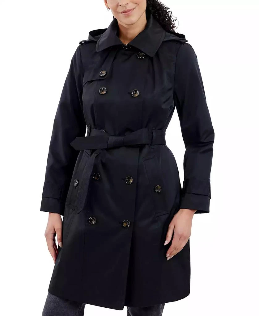 London Fog Women's Double-Breasted Hooded Trench Coat, Created for Macy's 4