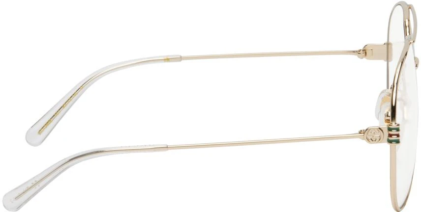 Gucci Gold Large Metal Aviator Glasses 2