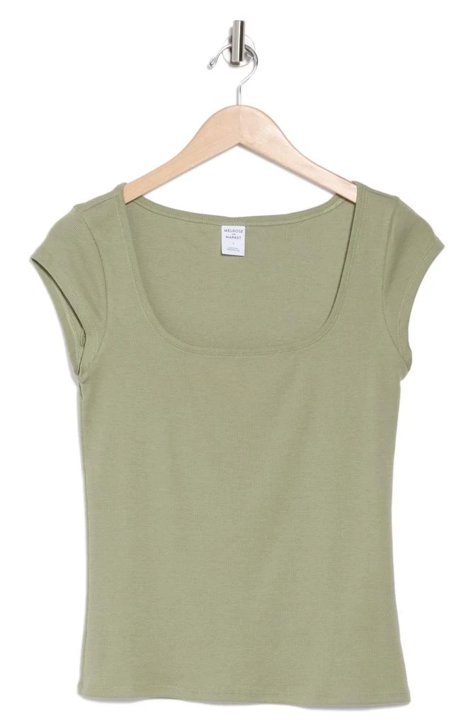 Melrose and Market Cap Sleeve Cotton Blend T-Shirt 3