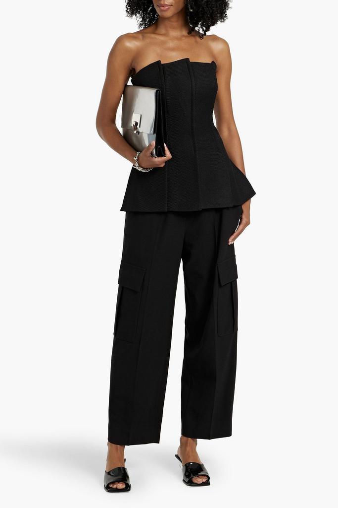 Proenza Schouler Corinne strapless gabardine peplum top
