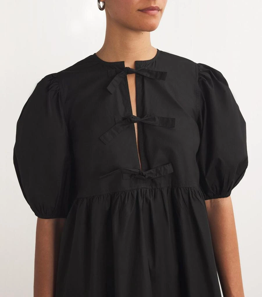 Ganni Cotton Tie-Front Dress 4