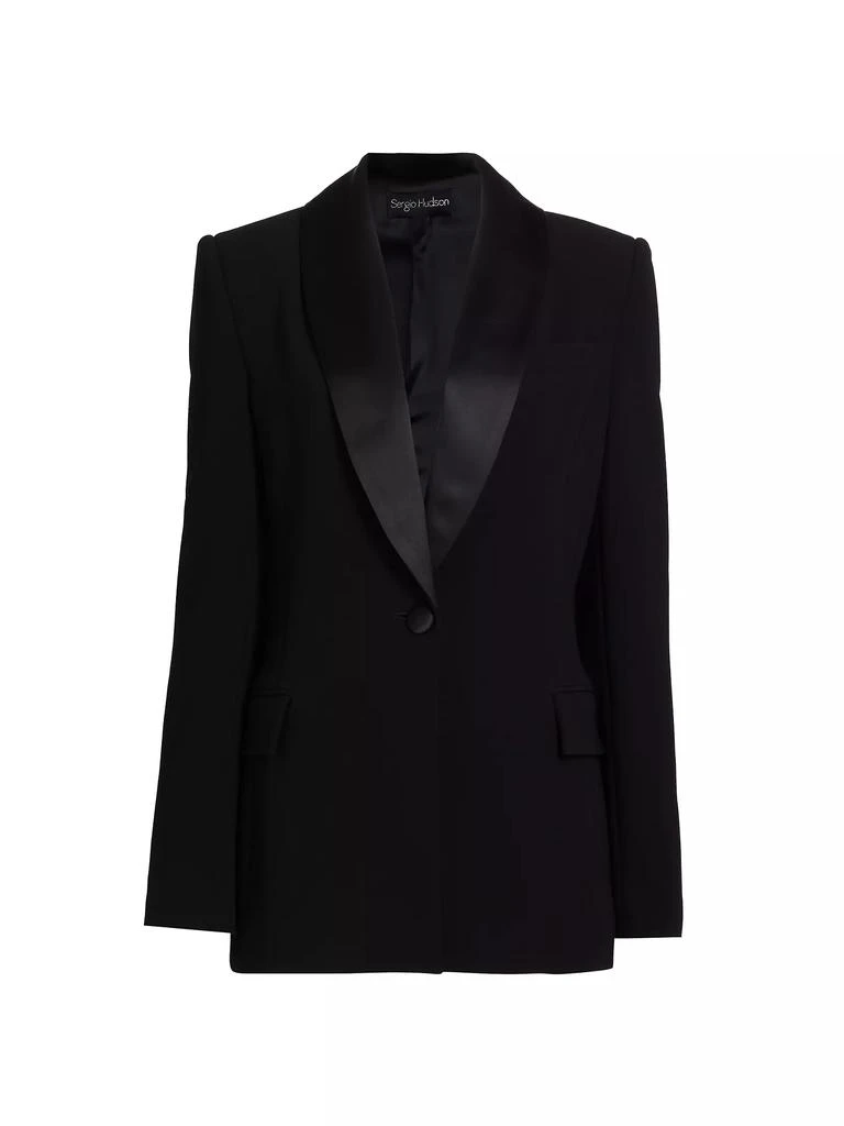 Sergio Hudson Satin Shawl Lapel Blazer 1