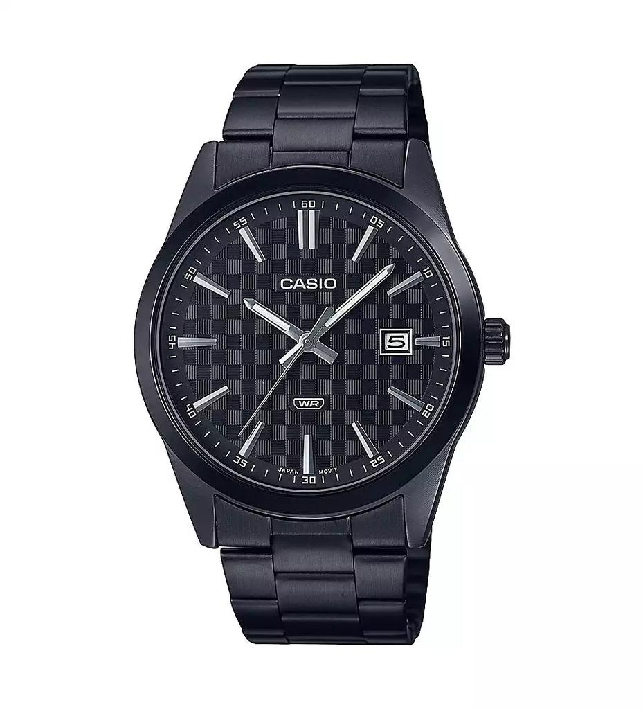 Casio Men's Three-Hand Black Stainless Steel Watch 41mm, MTPVD03B-1A