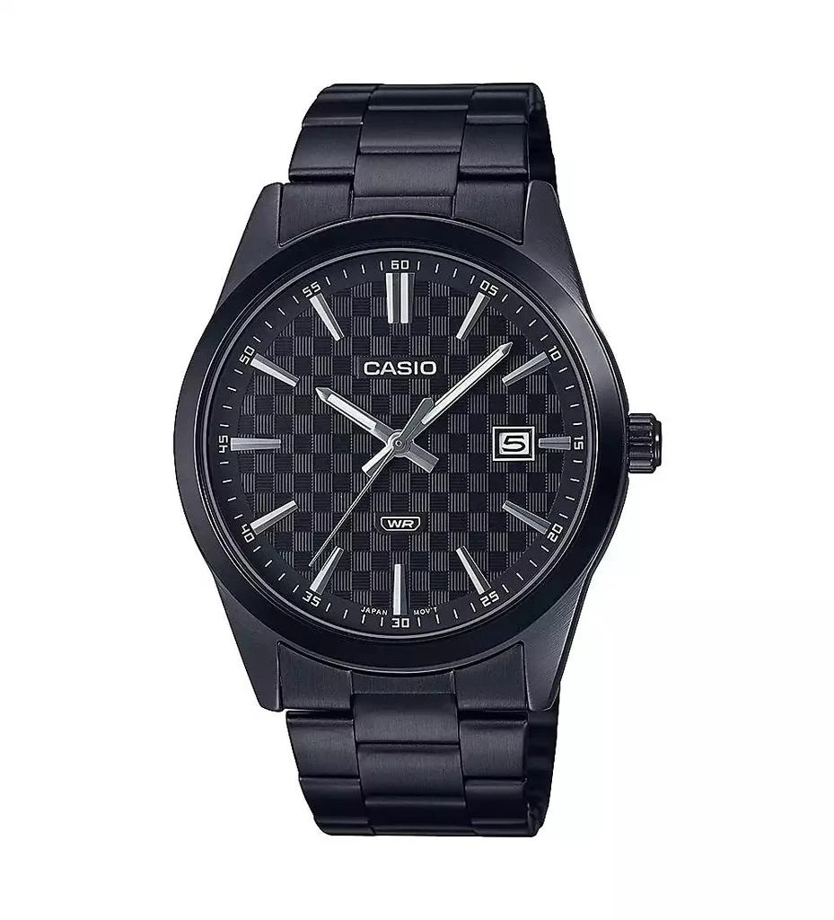Casio Men's Three-Hand Black Stainless Steel Watch 41mm, MTPVD03B-1A 1