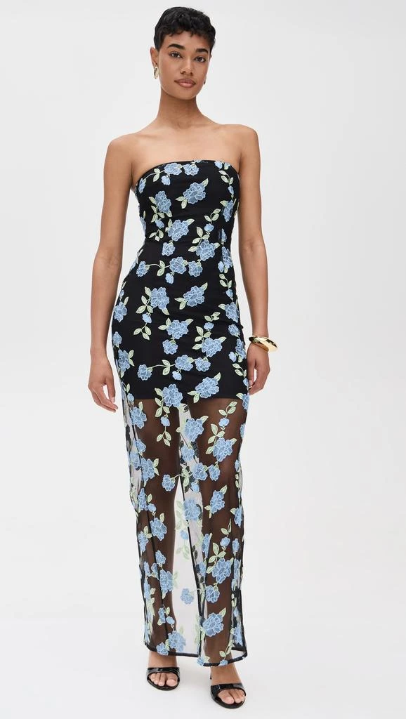 ROTATE Birger Christensen Flower Mesh Tube Dress 1