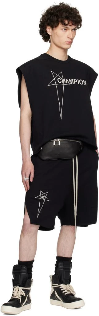 Rick Owens Black Champion Edition Beveled Pods Shorts 4