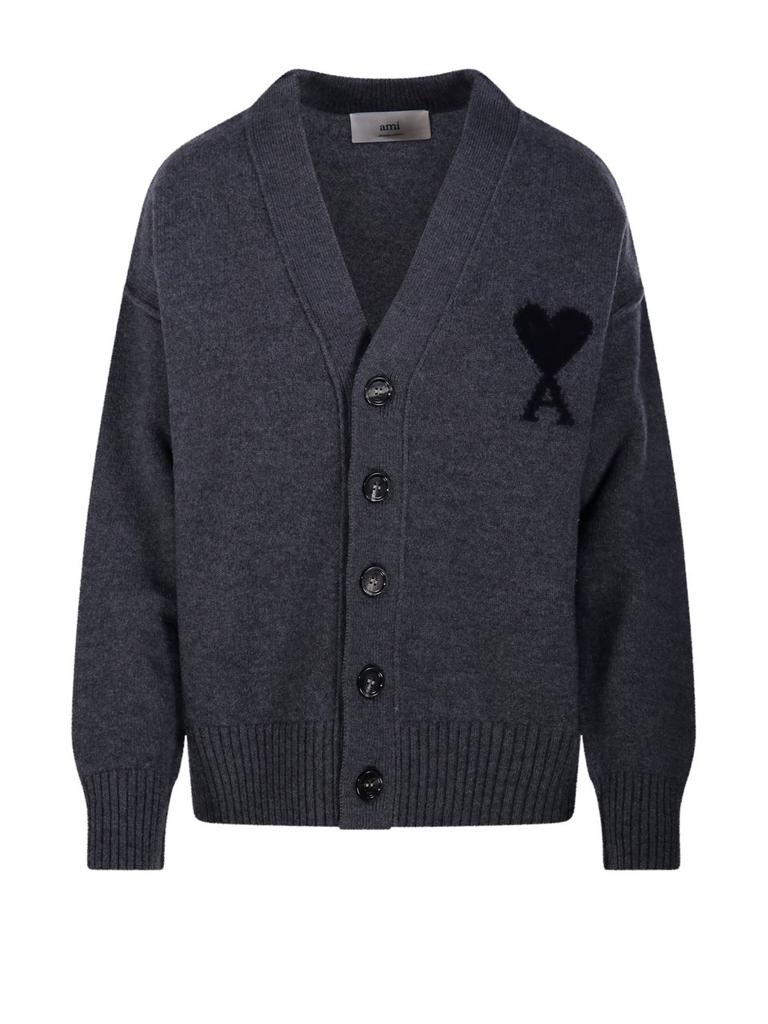 AMI Paris Ami de Coeur V-Neck Cardigan – On Sale Now with Up to 33
