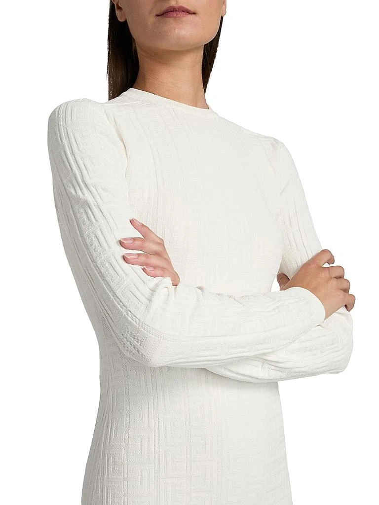 Balmain Monogram-Knit Body-Con Minidress 6