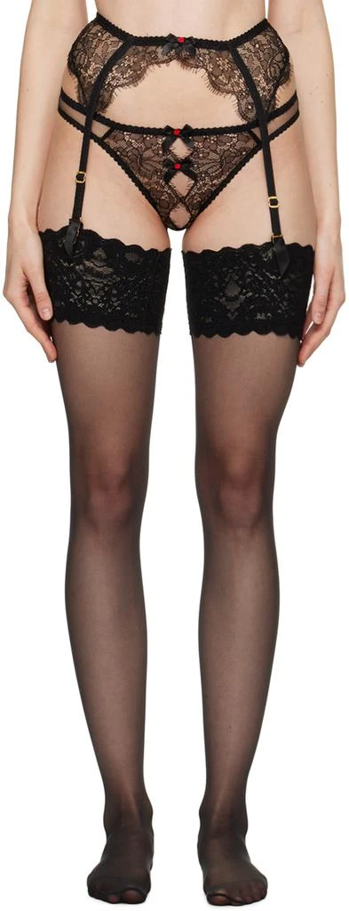 belk garter belt Fleur Du Mal Lily Embroidered Garter Belt | Black main image 1