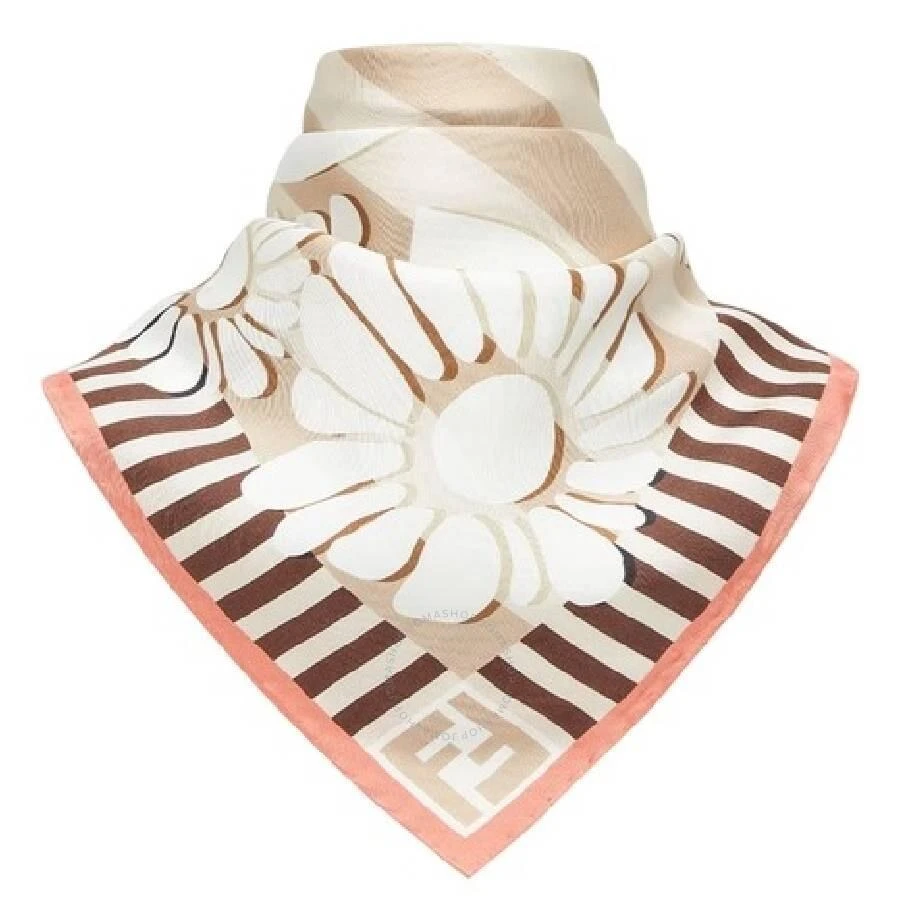 Fendi Square Floral-Print Silk Scarf 1
