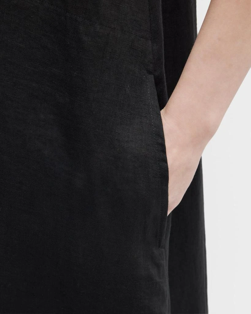 Eskandar A-line Collarless Sleeveless Linen Shirtdress 5