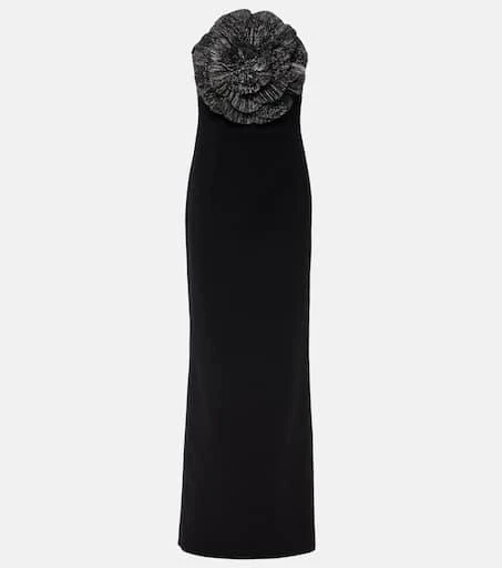 REBECCA VALLANCE Lumi floral-appliqué gown 1