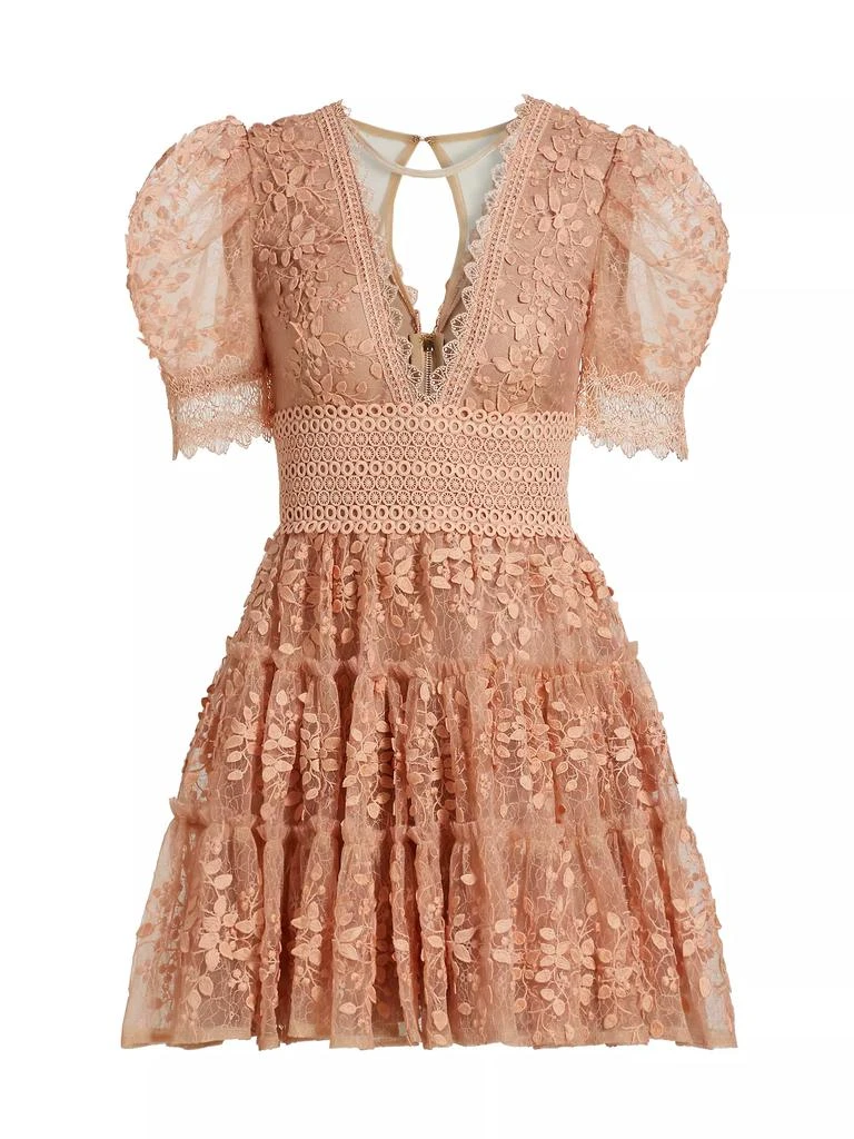 BRONX AND BANCO Megan Floral Appliqué Minidress 1