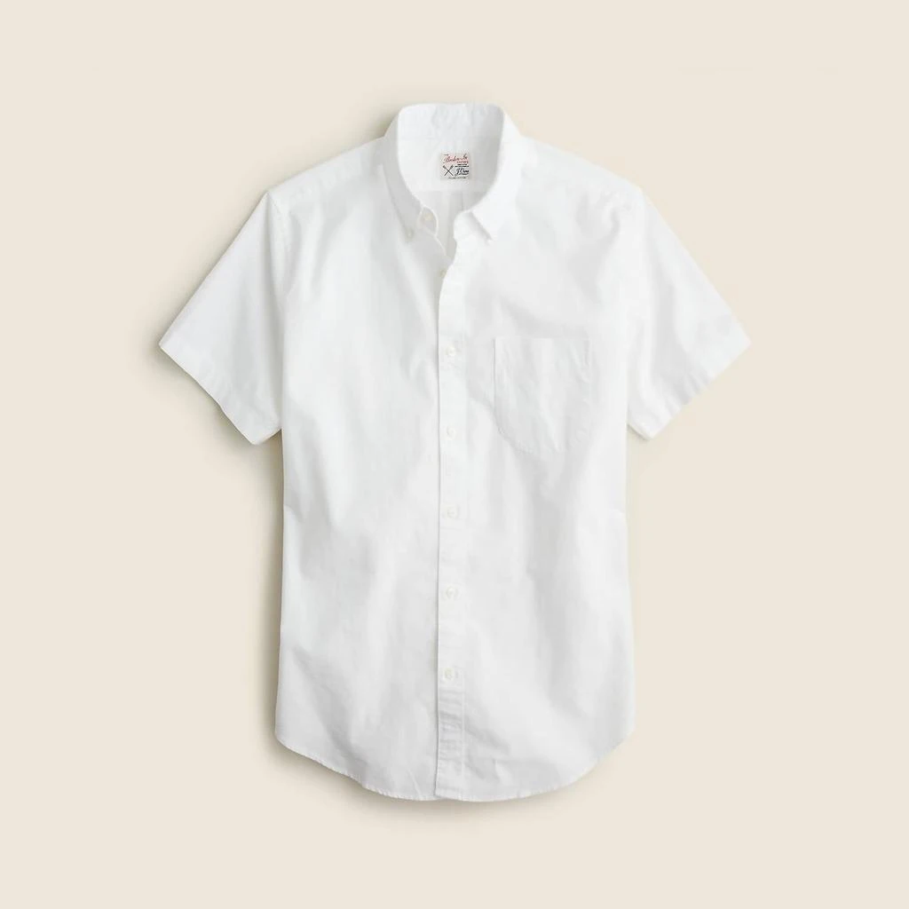 J. Crew Short-Sleeve Broken-In Organic Cotton Oxford Shirt In White 3
