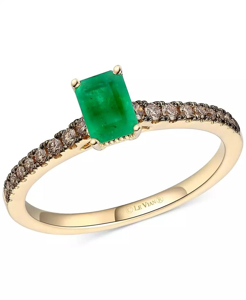 Le Vian Emerald (1/3 ct. t.w.) & Chocolate Diamond (1/5 ct. t.w.) Ring in 14k Honey Gold 1