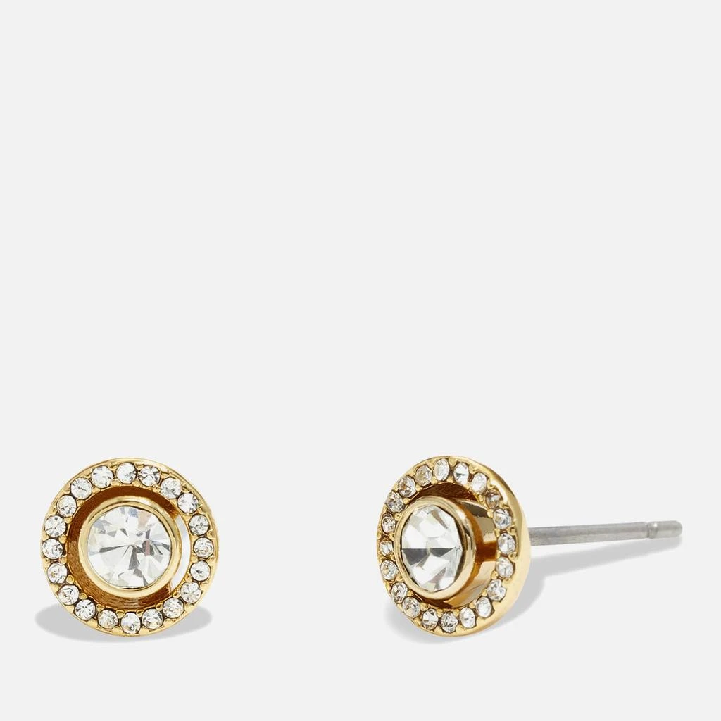 Coach Coach Halo Gold-Tone and Crystal Earrings 1