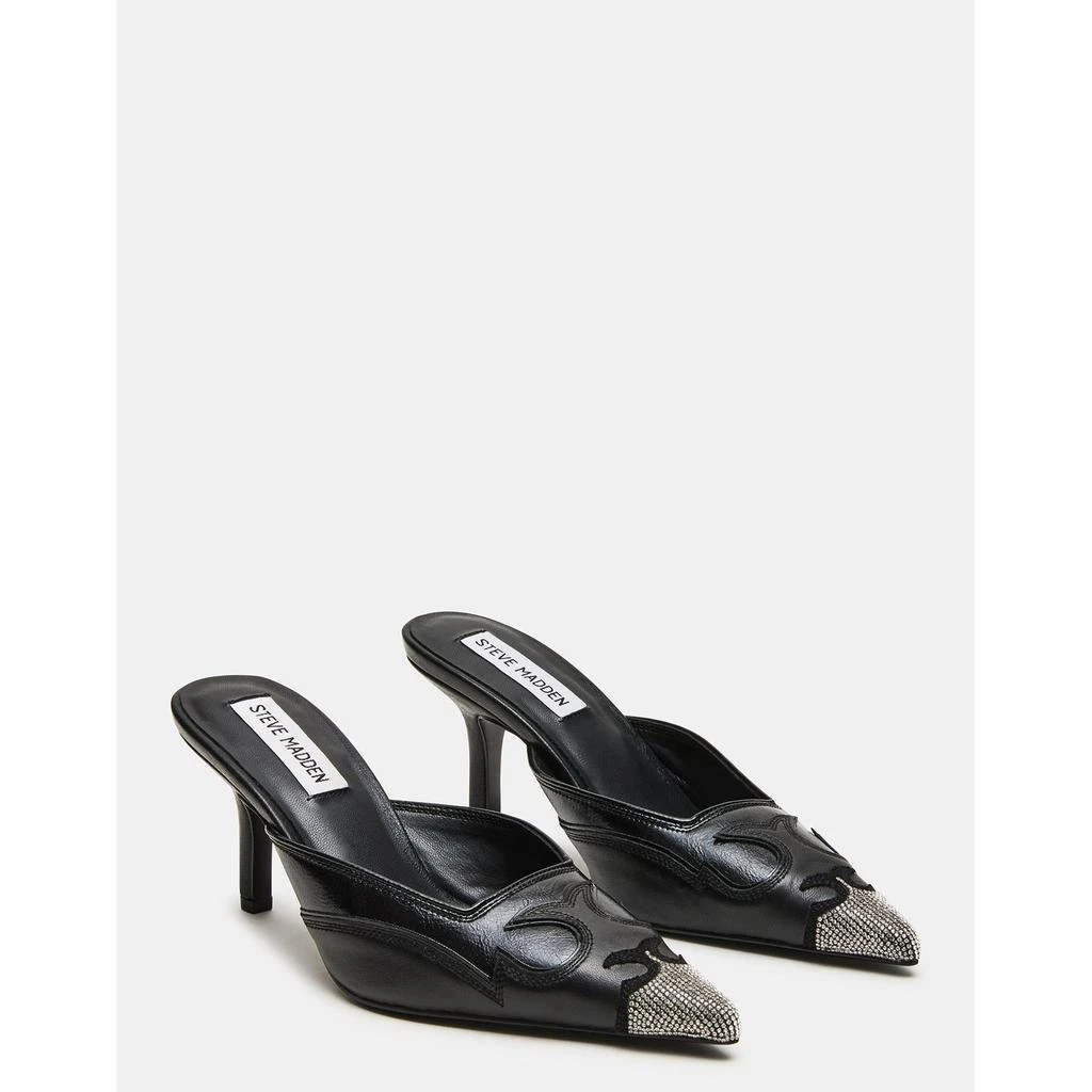 Steve Madden Thorin Black Leather Rhinestones 2