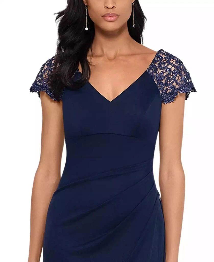XSCAPE Petite Lace-Shoulder Gown 3