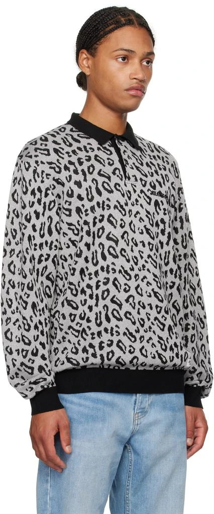Wacko Maria Gray Leopard Knit Polo 2