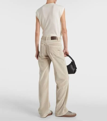 Brunello Cucinelli Mid-rise cotton velvet straight pants 3