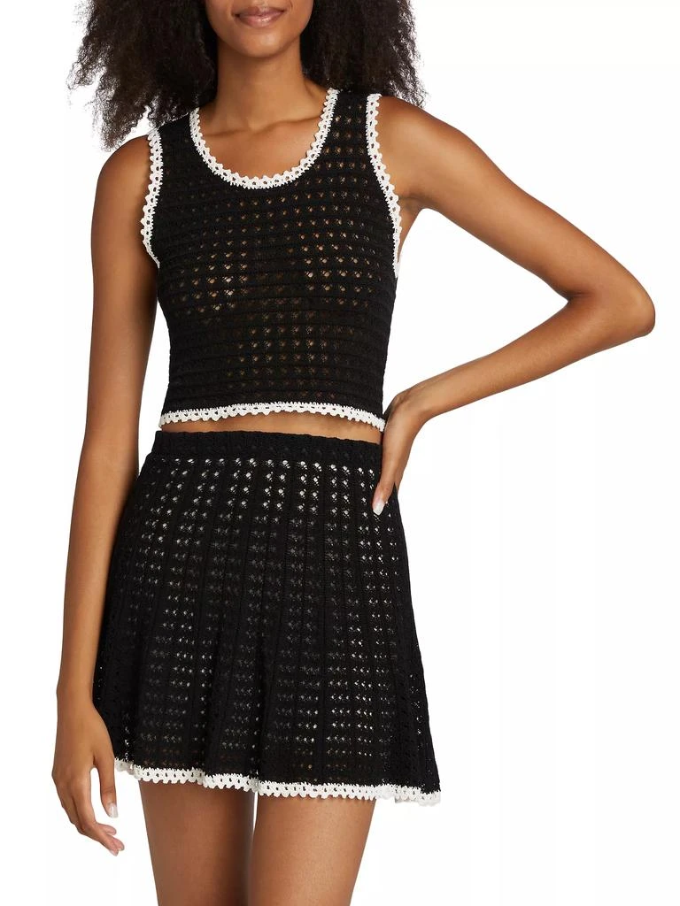 Alice + Olivia Kamila Pointelle Crop Tank 3