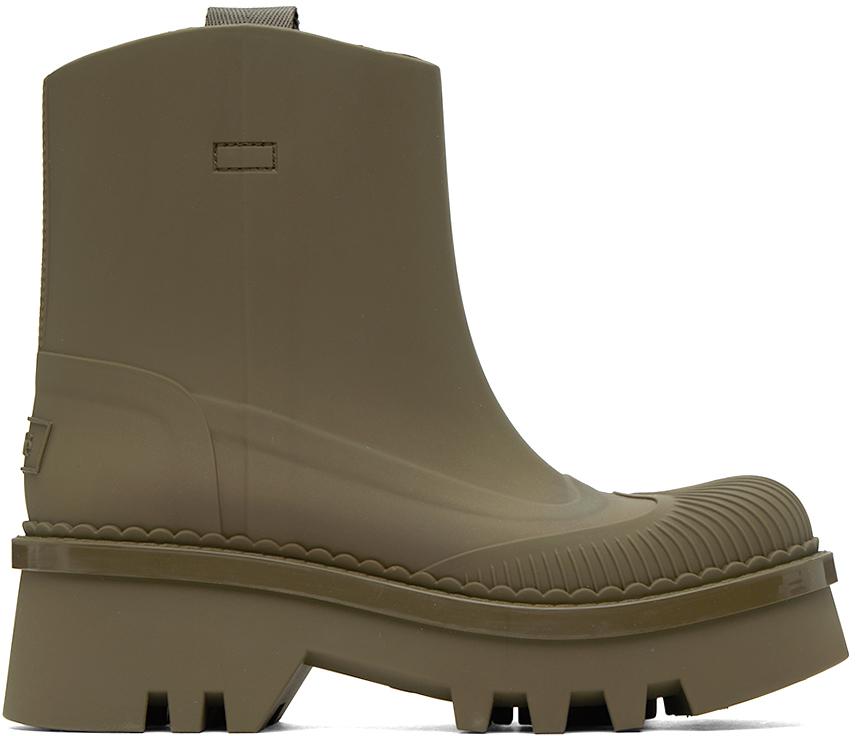 Chloé Khaki Raina Rain Boots