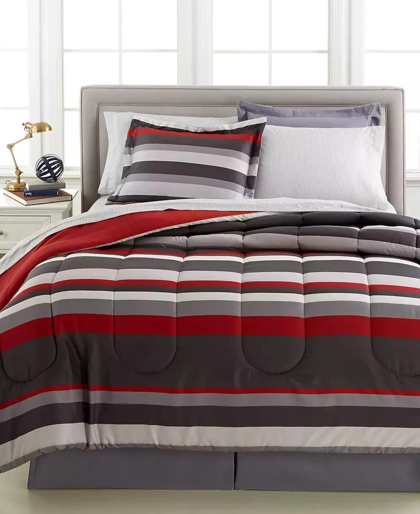 Fairfield Square Collection Austin Stripe/Solid Reversible 8 Pc. Comforter Set, Exclusively at Macy’s 5
