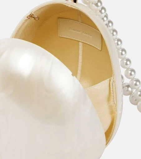 Simone Rocha Egg leather-trimmed clutch 3