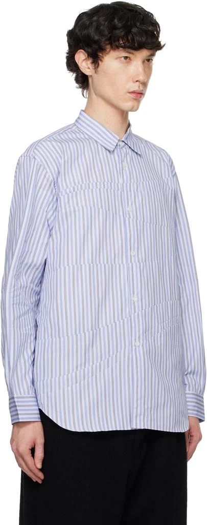 Comme des Garcons Blue & White Striped Shirt 2