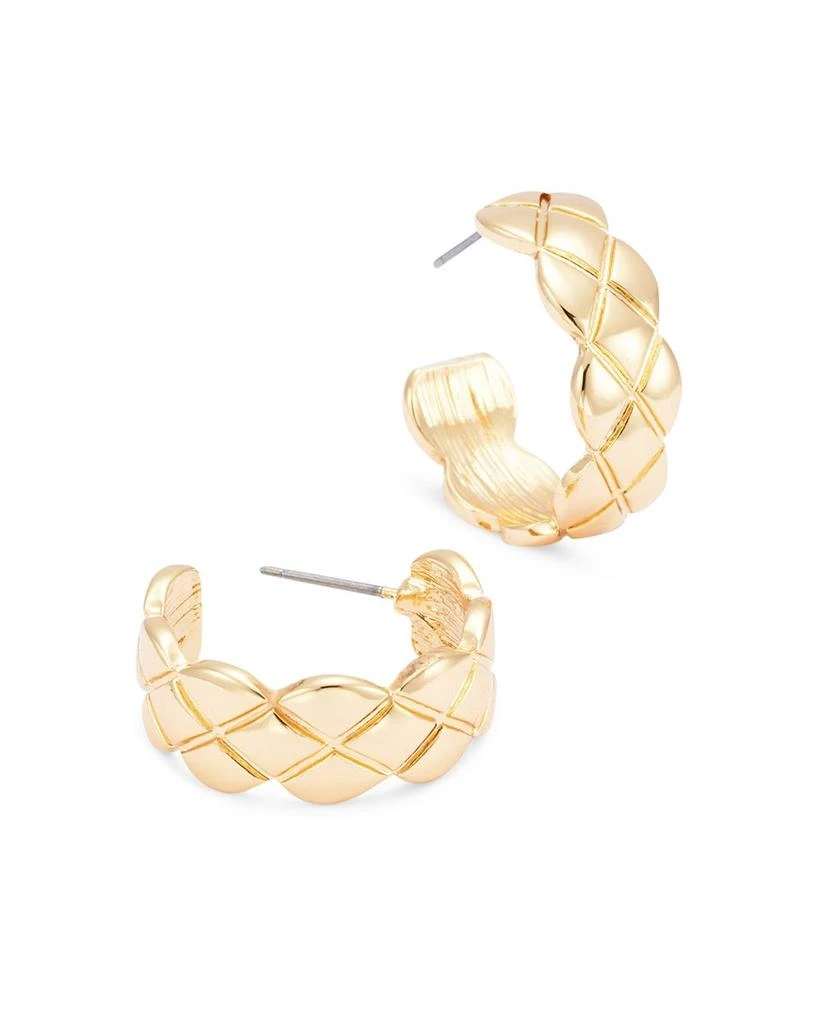 AQUA Crisscross Hoop Earrings in 16K Gold Plated - Exclusive 3