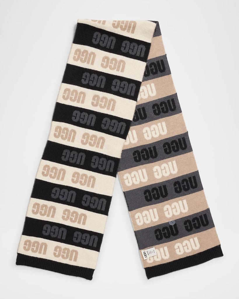 UGG Logo Graphic Striped Scarf