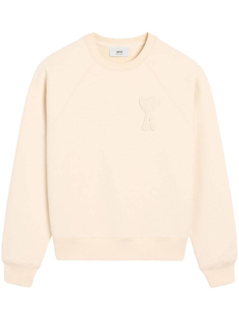 AMI BEIGE PLUSH LARGE EMBROIDERED LOGO