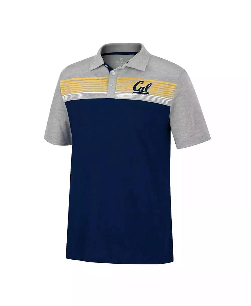 Colosseum Men's Navy, Heathered Gray Cal Bears Caddie Polo Shirt 2