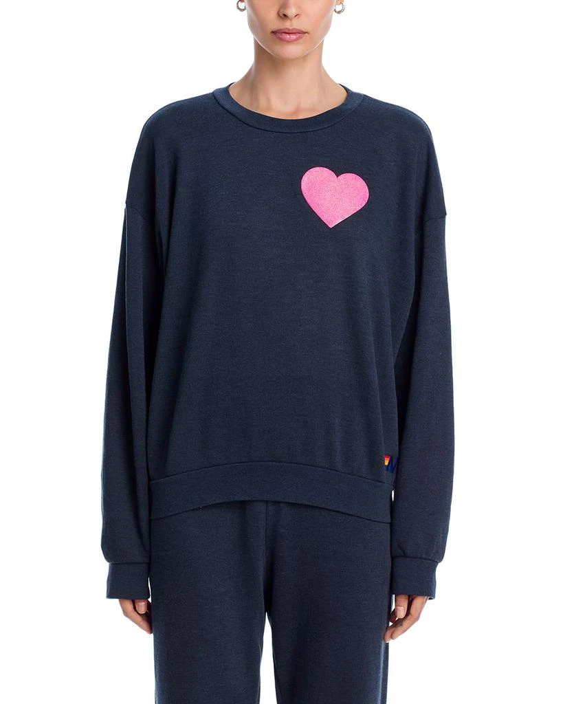 Aviator Nation Glitter Heart Sweatshirt 5