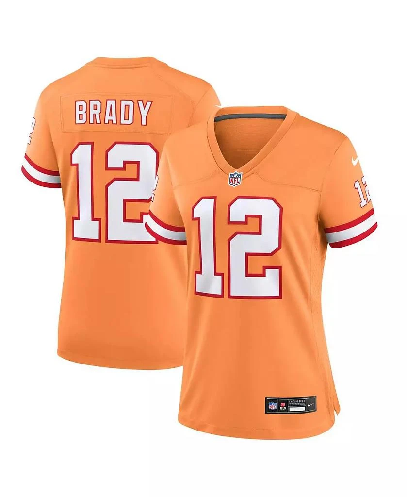 NIKE Women's Tom Brady Orange Tampa Bay Buccaneers Throwback Game Jersey 1