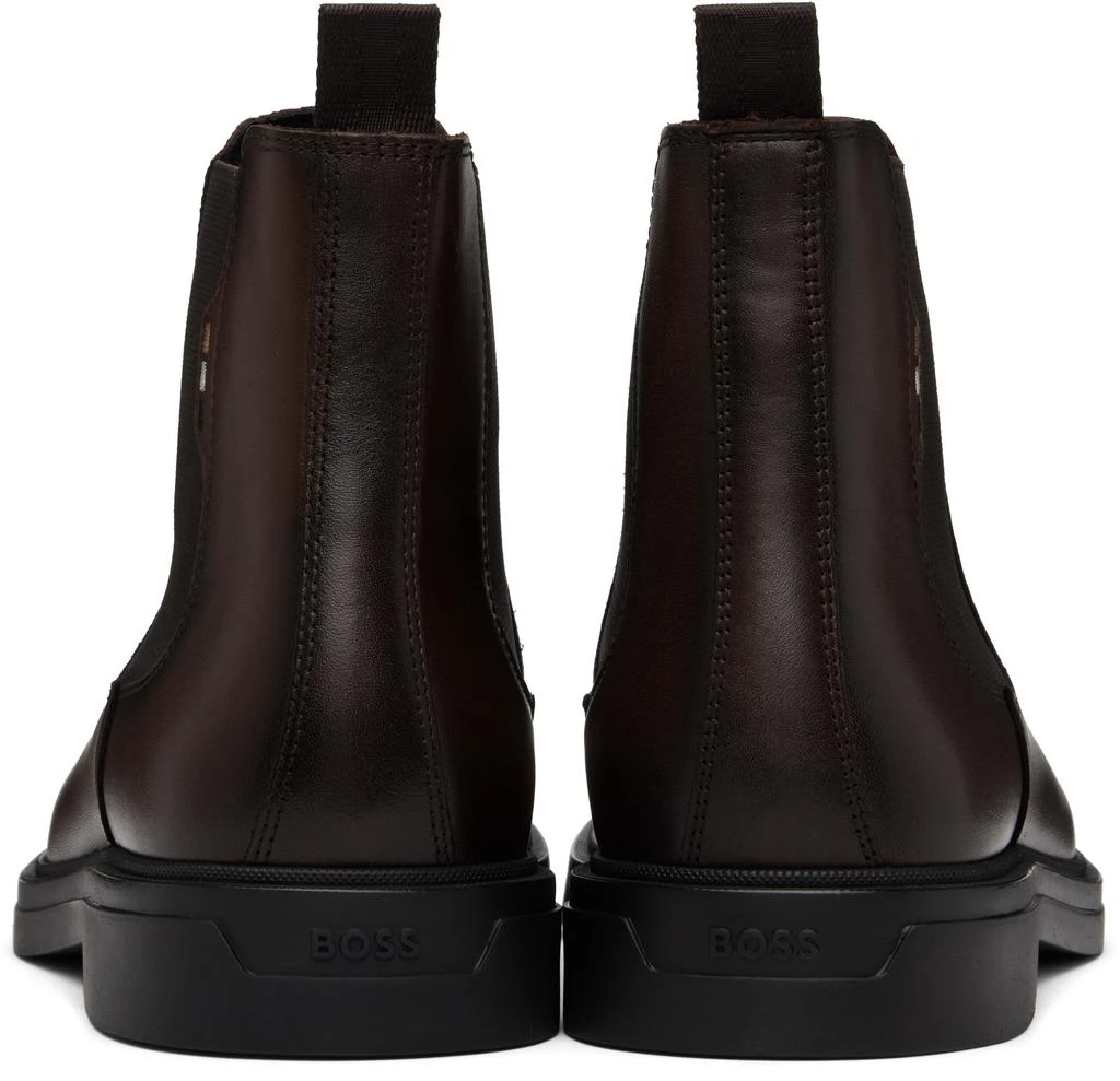 Hugo Boss Brown Signature Stripe Leather Chelsea Boots 2