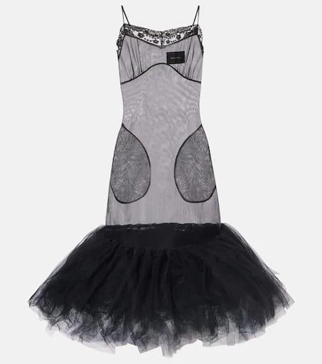 Simone Rocha Tulle-trimmed slip dress 1