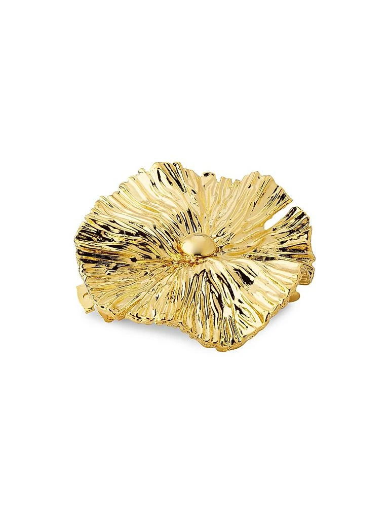 Lelet NY Maya Goldtone Stainless Steel Floral Barrette 2